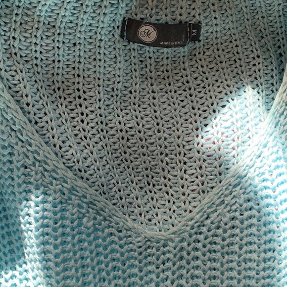 Sweater, Italy M, blue sky. 50% Cotton, 50% Acrylic. - Picture 12 of 16